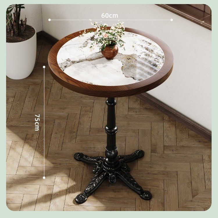 Mesa y silla de cafetería americana retro francesa panadería de comida ligera dulces tienda de azúcar y agua bistrona mesa de madera maciza image 76
