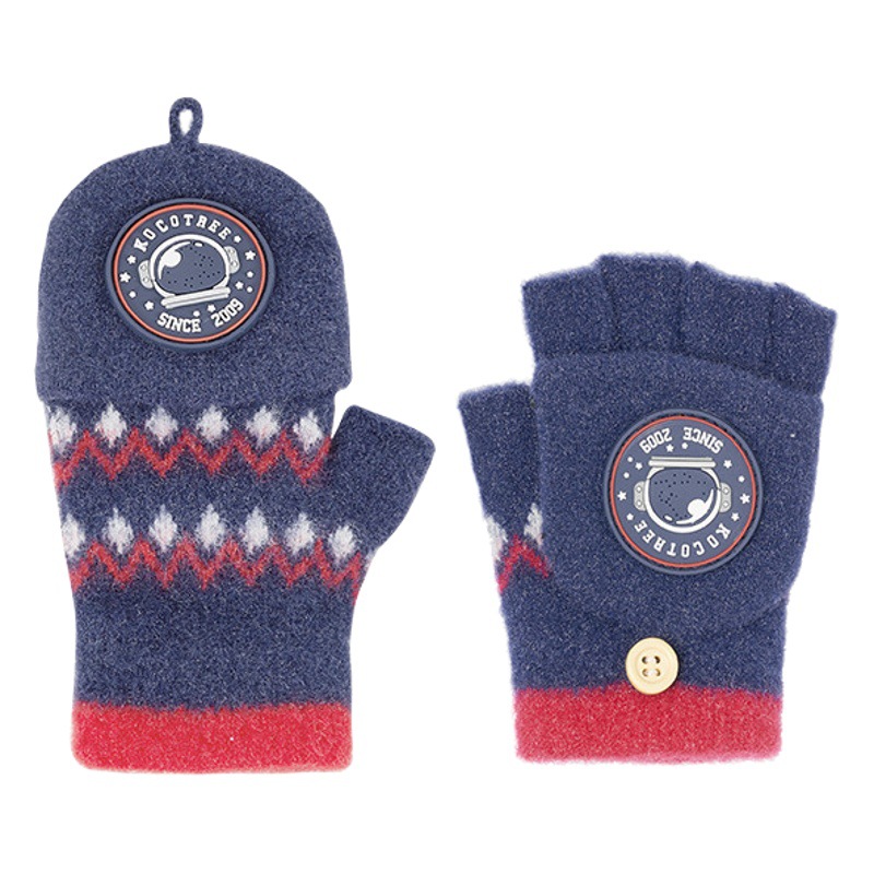 KK Árbol Guantes para niños de invierno para niños y niñas de cinco dedos Flip cálido bebé primavera y otoño especial para niños estudiante de escuela primaria de punto