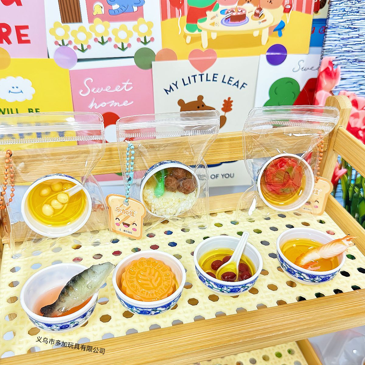 B simulación juego de comida cuenco de porcelana azul y blanca simulación juego de comida modelo juguete gourmet estilo de moda nacional mini refrigerador colgante