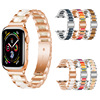 适用苹果手表apple iwatch SE 7  彩虹 树脂蝴蝶扣新款不锈钢表带|ru
