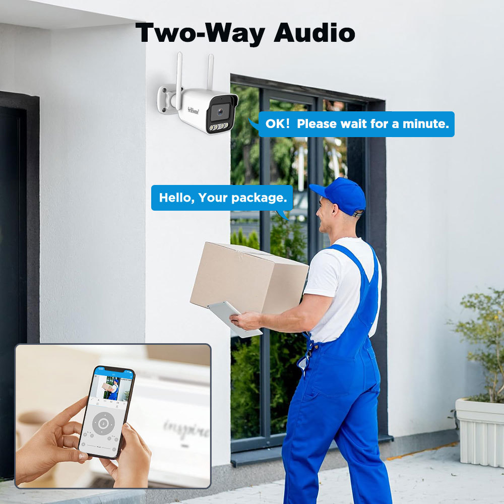 Srihome 5 megapiksel kablosuz izleme seti, 4 kanallı NVR, Wifi