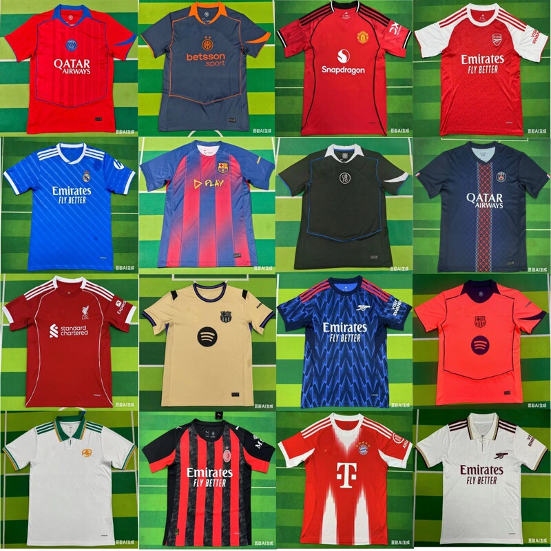 2526 Fan Version Club Real Madrid Barcelona Paris Liverpool Miami Home and Away Game Football Jersey