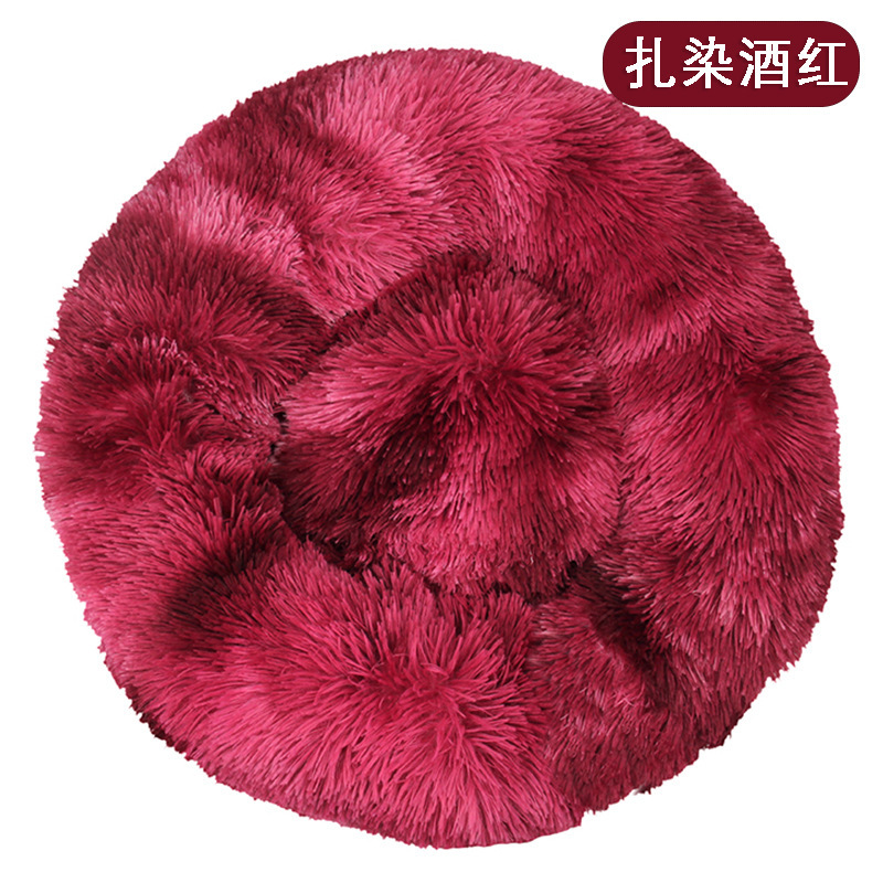 Nido de mascotas de terciopelo largo perrera suave de tamaño pequeño y mediano perro y gato nido estera sueño profundo redondo de piel larga cómoda estera nido cálido