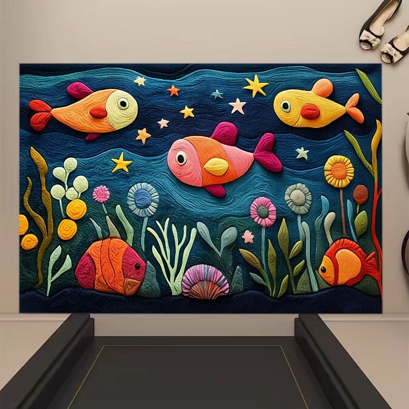 Cross-border best-selling diatomite floor mat, custom-made, water-absorbent, non-slip, dirt-resistant, cartoon fish design, for bathroom, entryway, and entrance door Cross-border best-selling diatomite floor mat, custom-made, water-absorbent, non-slip, dirt-resistant, cartoon fish design, for bathroom, entryway, and entrance door