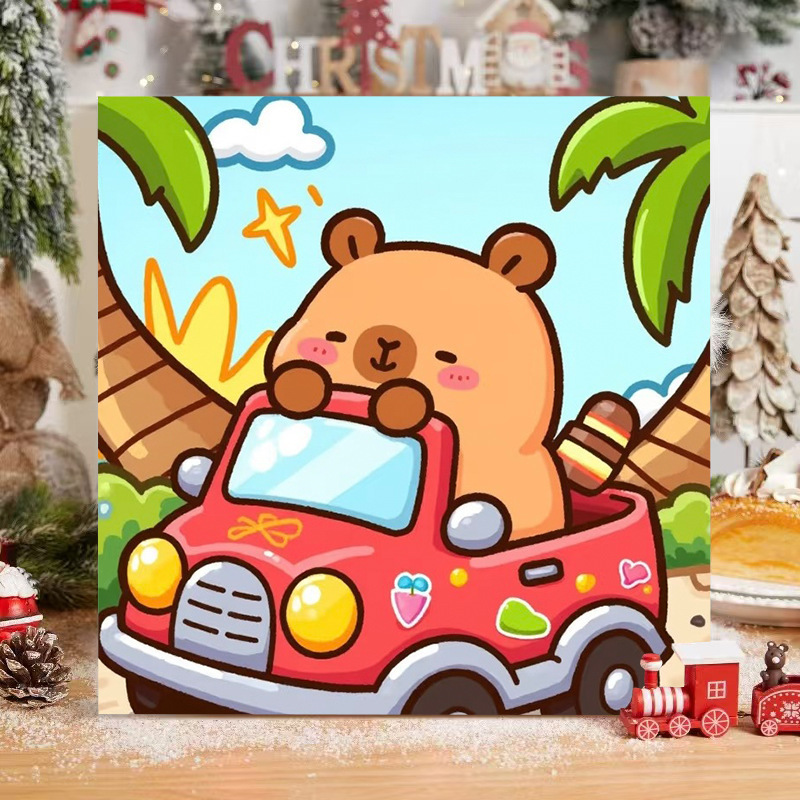 现货批发数字油画diy填色儿童简约手绘涂鸦新中式摆摊丙烯油画|undefined