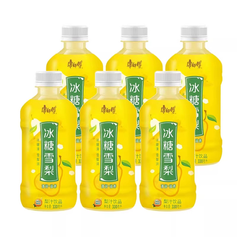 康师傅冰糖雪梨330ml*6瓶装饮料绿冰红茶茉莉蜜茶居家解腻饮品|undefined