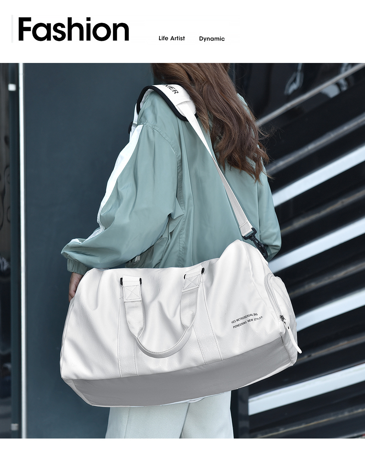 Sac à main de grande capacité pour hommes, bagages de loisirs à la mode, sac de voyage pour sports de plein air, sac de fitness à séparation sèche et humide_voghion.com