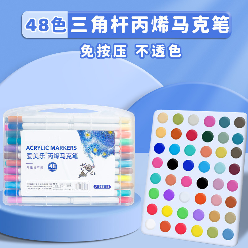 Lápiz de acrílico para niños pintando lápiz de graffiti triangular conjunto de lápiz de pintura impermeable y rápido de secado impermeable