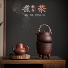 粗陶煮茶套装2024新款风炉功夫茶具围炉酒精加热双用烧水炉烤火炉