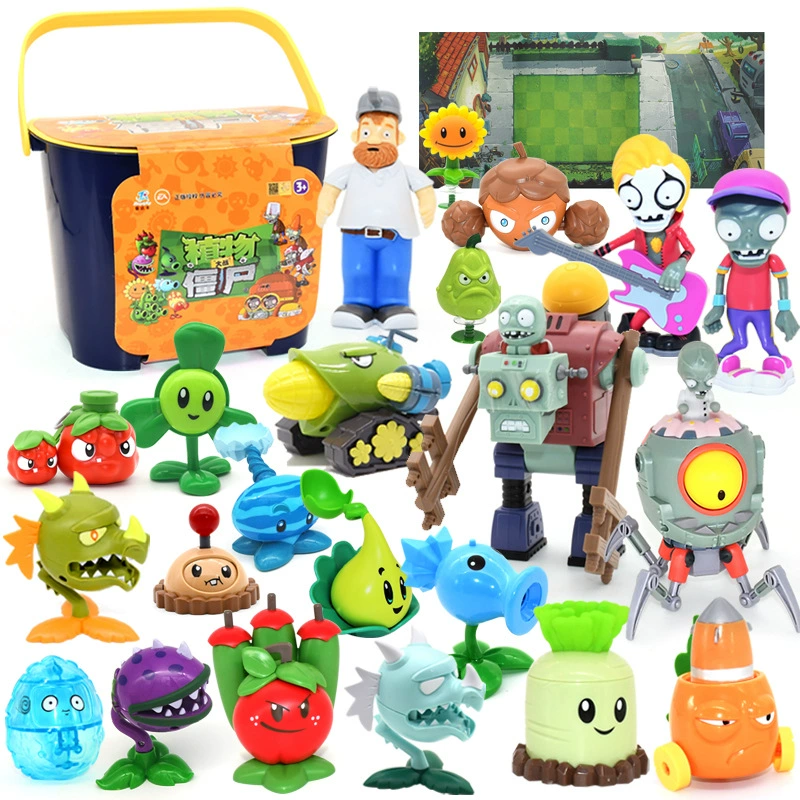 Подлинная наборы Plants vs. Zombies, игрушка, большой набор, подарочная коробка для мальчиков, кукла для детей, полный набор, подарок на день рождения