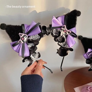 Dark Style Kulomi Hair Hoop Female Lolita cos Dress Up Props Plush Cat Ear Headband Photo Hair Accessories