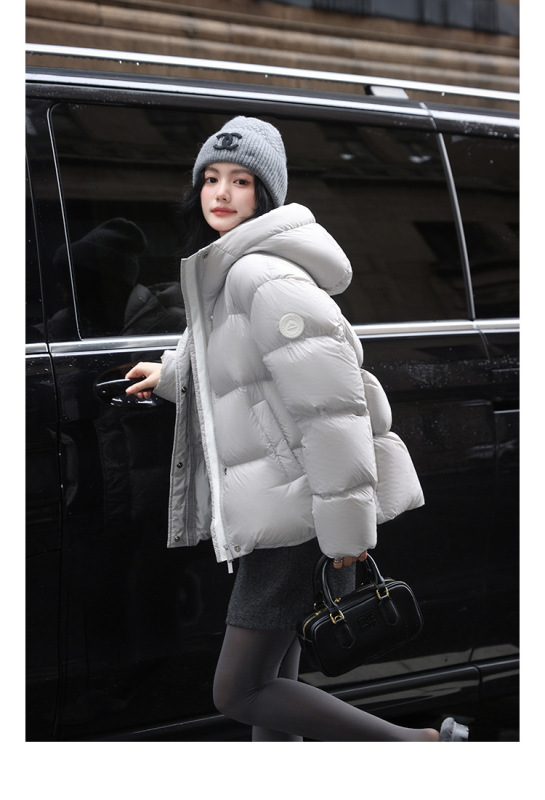 雪山系列黑色羽绒服女90国标白鸭绒新款加厚长款时尚冬季潮牌外套|undefined