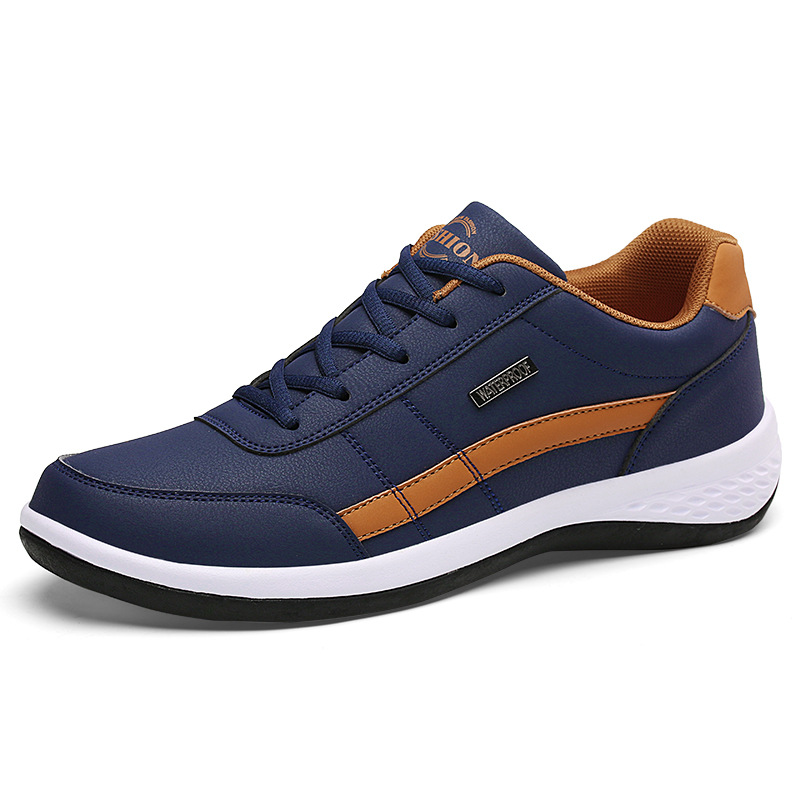 Cuero impermeable zapatillas de deporte casuales zapatos de los hombres de moda zapatos blancos 38-48 tamaño