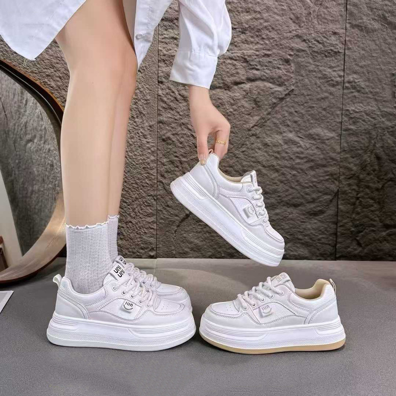 真皮厚底小白鞋女2025秋季新款爆款韩版百搭轻便运动鞋休闲板鞋|undefined