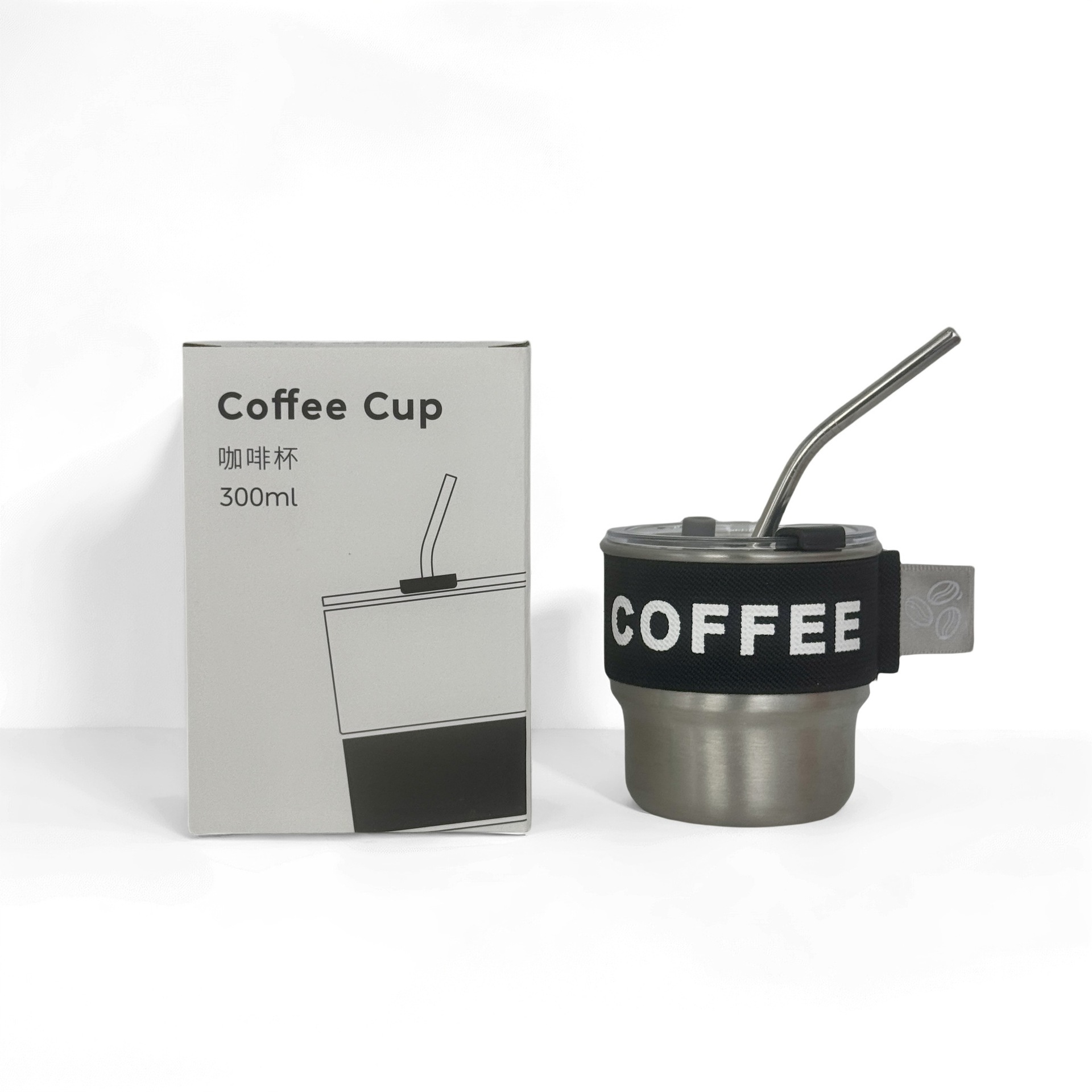 304 tazas de acero inoxidable taza de café con tapa taza de agua al por mayor personalizada estilo portátil al aire libre simple