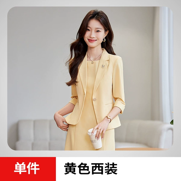 Yellow classic suit jacket