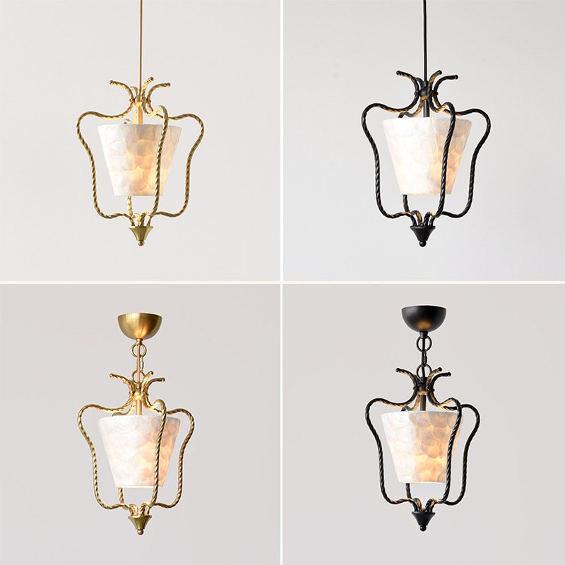French-Style Vintage Natural Shell Medieval Sofa Side Entryway Lamp Corridor Dining Room Bedroom Bedside Chandelier French-Style Vintage Natural Shell Medieval Sofa Side Entryway Lamp Corridor Dining Room Bedroom Bedside Chandelier