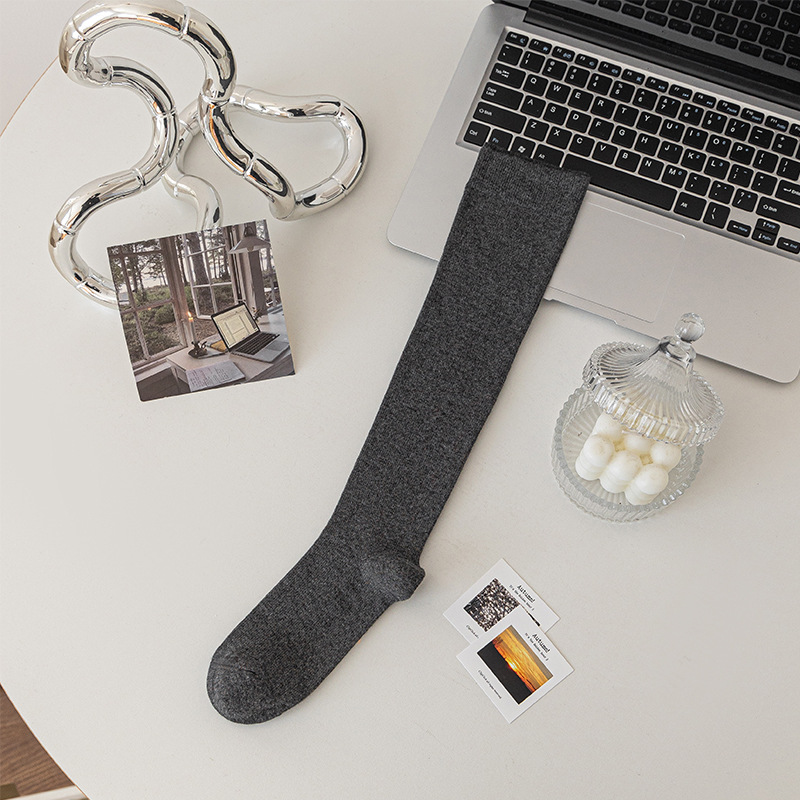 [확장 송아지 양말] 다크 헤더 그레이