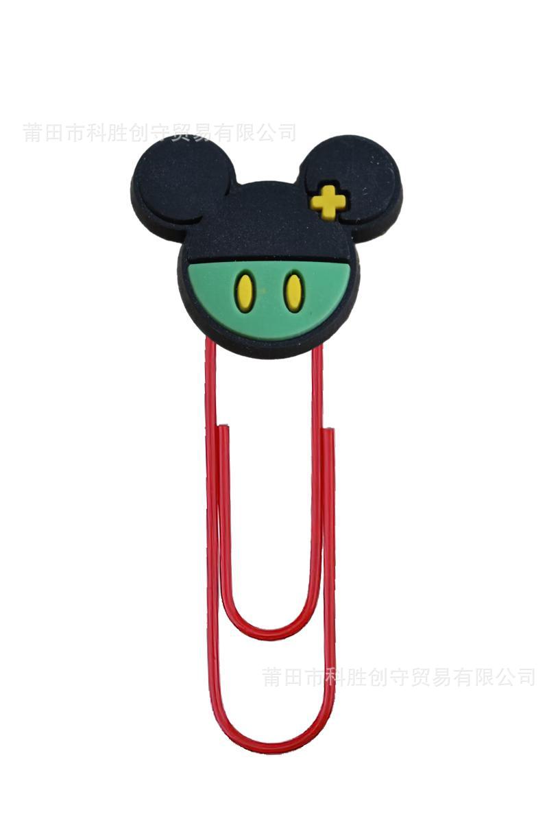 Mickey cabeza de la Oficina papelería clip de papel transfronterizo de dibujos animados nuevo PVC marcador