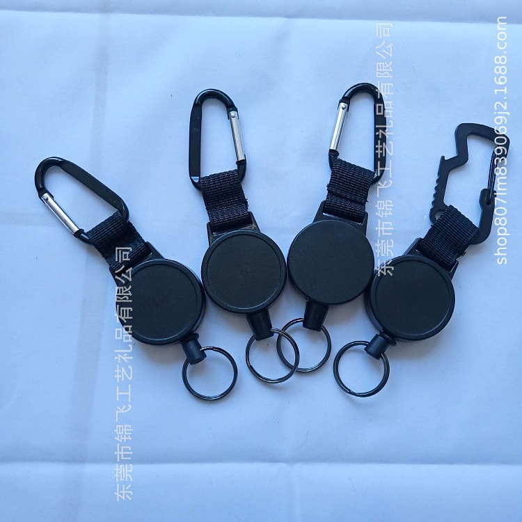 Hebilla telescópica con capacidad de carga súper resistente, imprescindible para uso en exteriores, hebilla fácil de tirar con cable de acero engrosado para evitar la pérdida de insignias.