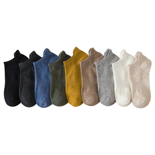 Socks Men's Short Socks Thin Deodorant Sweat-Absorbent Antibacterial Boat Socks Spring and Summer Youth Short-Tube Men's Socks That Will Not Fall Off