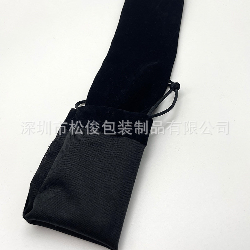 跨境热销黑色口袋抽绳饰品文具信封礼品包装袋耳机支架条绒布袋|undefined