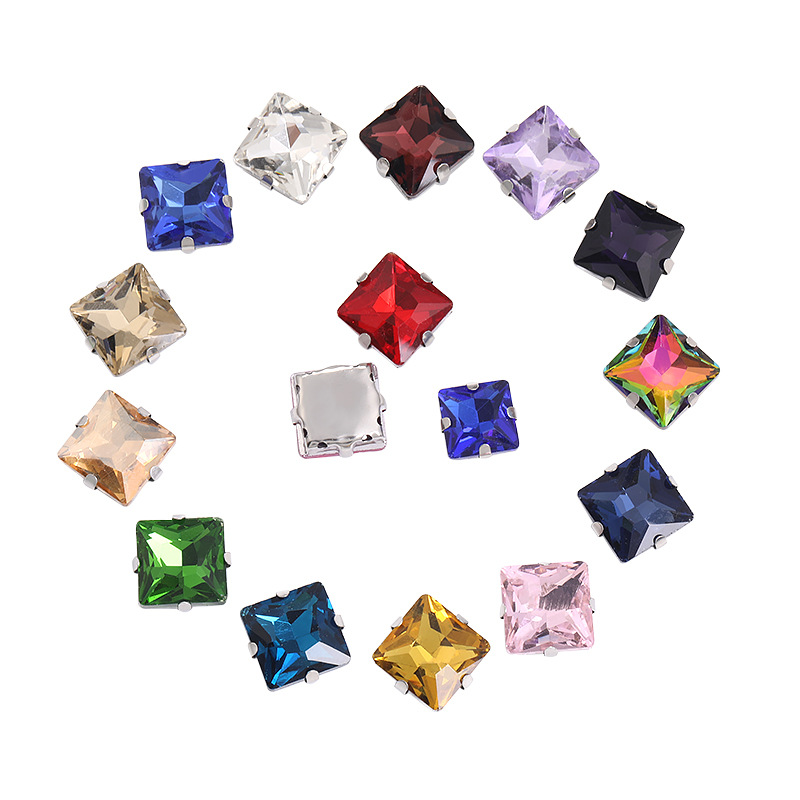 Square Claw Drill Can Be Perforated, Hand-Sewn Rhinestones, Wedding Dresses, Accessories, Handmade Material Accessories, Square Claw Drills