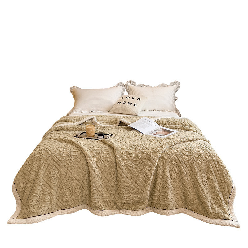 Mantras de invierno gruesas de lana de coral, mantas de oficina, mantas de siesta, mantas de sofá para la cama