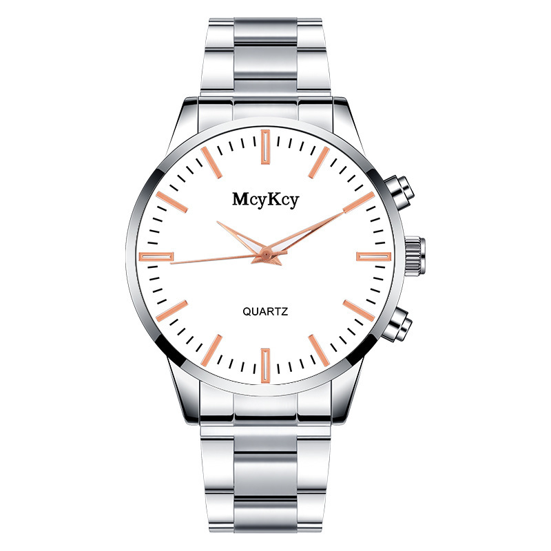 Montre mécanique non entièrement automatique en acier à quartz pour hommes, bracelet en or_voghion.com