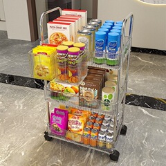 亚克力置物架小推车落地零食收纳厨房多层移动卫生间浴室床边储物