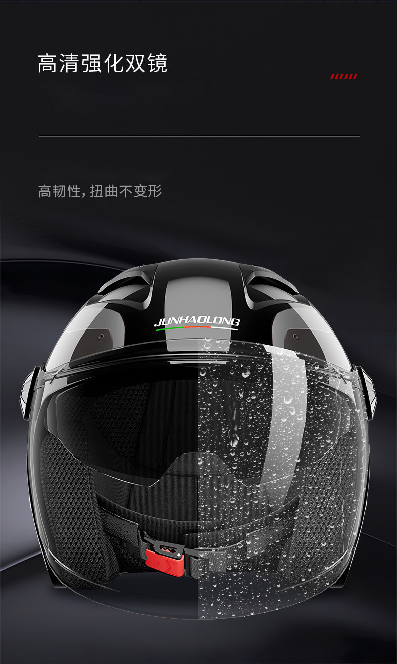 Men's rainproof motorcycle helmet for rainy days, 2026 new summer breathable model, national standard 3C certified, half helmet for electric bikes, also suitable for women
