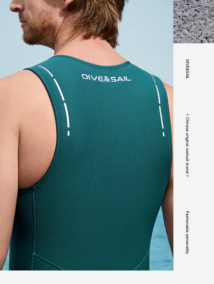 2 mm Neopren-Weste, Neoprenanzüge, einteiliger Neoprenanzug, Reißverschluss vorne, ärmellos, Shorty-Tauchanzug für Herren und Damen, Schnorcheln, Surfen, Badeanzüge – Detail 13