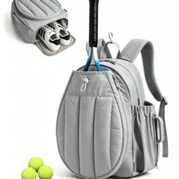 Amazon's New Dog-Tooth Tote Bag, Portable Outdoor Tennis Backpack, Casual and Fashionable Pickleball Backpack with Shoe Compartment
