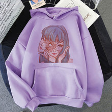 Sudadera con capucha de Junji Ito para mujer, ropa de calle