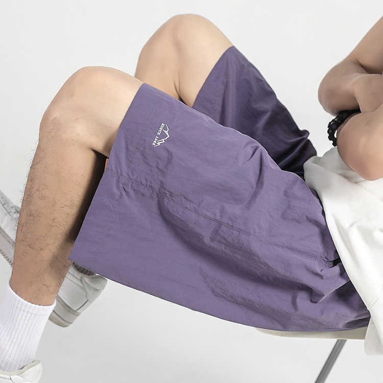 Outdoor Quick-Dry Parachute Shorts Men Summer American-Style Woven Sports Dopamine Beach Shorts Breathable Sun-Protective Mid-Length Trendy Shorts