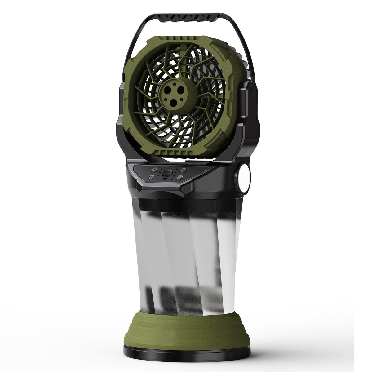 Ventilador Multifuncional de Camping con Pulverizador con Luz RGB Control Remoto y Oscilación para Exterior