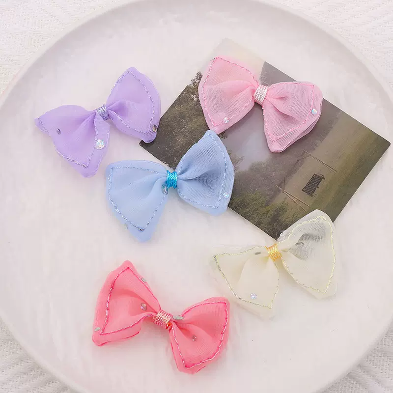 蝴蝶结发饰发夹配件韩国头饰顶半成品现货批发编织丝带丝带编织