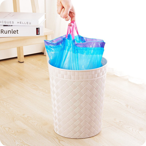 Trash bag with drawstring, disposable, thickened, for sorting kitchen waste, automatic closure, hand-held plastic bag