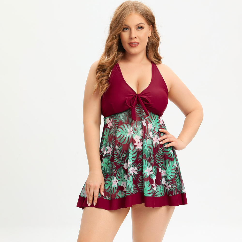 Comfort Function Ditsy Floral Pattern Demi Cup Bra Cup Women'S Gender Women's Ditsy Floral Plus Size Swimwear