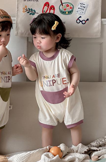 [Liquidación de verano para bebés y niños] mono de bebé verano nuevo traje de bebé ligero y transpirable