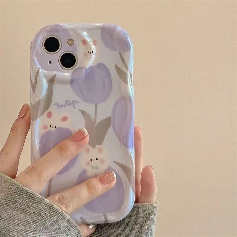 Tulip Bunny para iPhone 16 funda para teléfono móvil Apple 15promax Japón y Corea del Sur 14/13pro nuevo 12/x