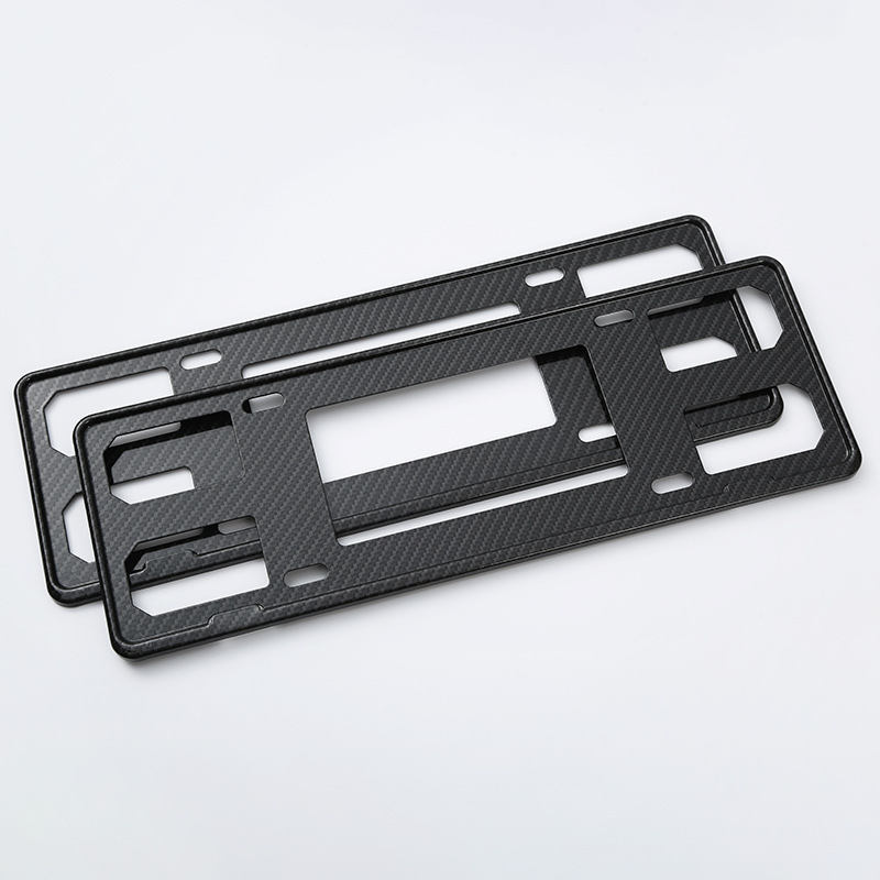 黑色簡約型車牌框碳纖維多規格汽車牌照架新交規鋁合金銀色車牌架