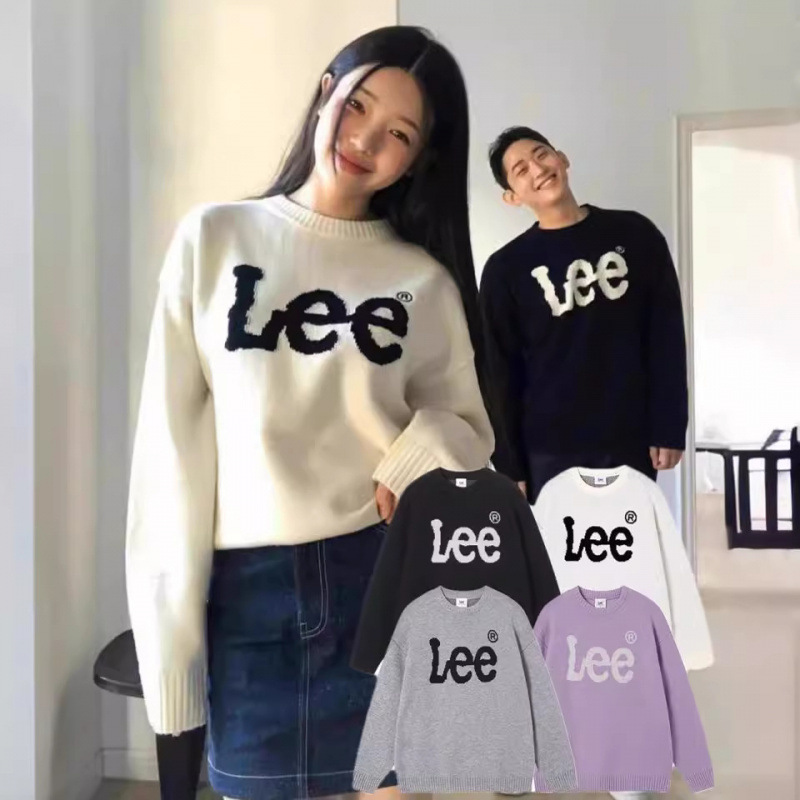 Korean Trendy Brand Lee Crew Neck Sweater Long Sleeve Autumn Winter Warm Couple Style Korean Version Casual Loose Ins Versatile Style