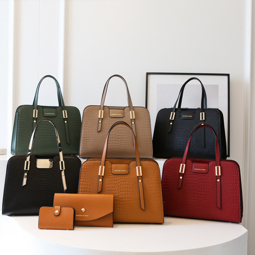 Handbags women's bag  new multi-piece set embossed women's bag single shoulder cross-body portable mother-in-law bag foreign trade women's bag