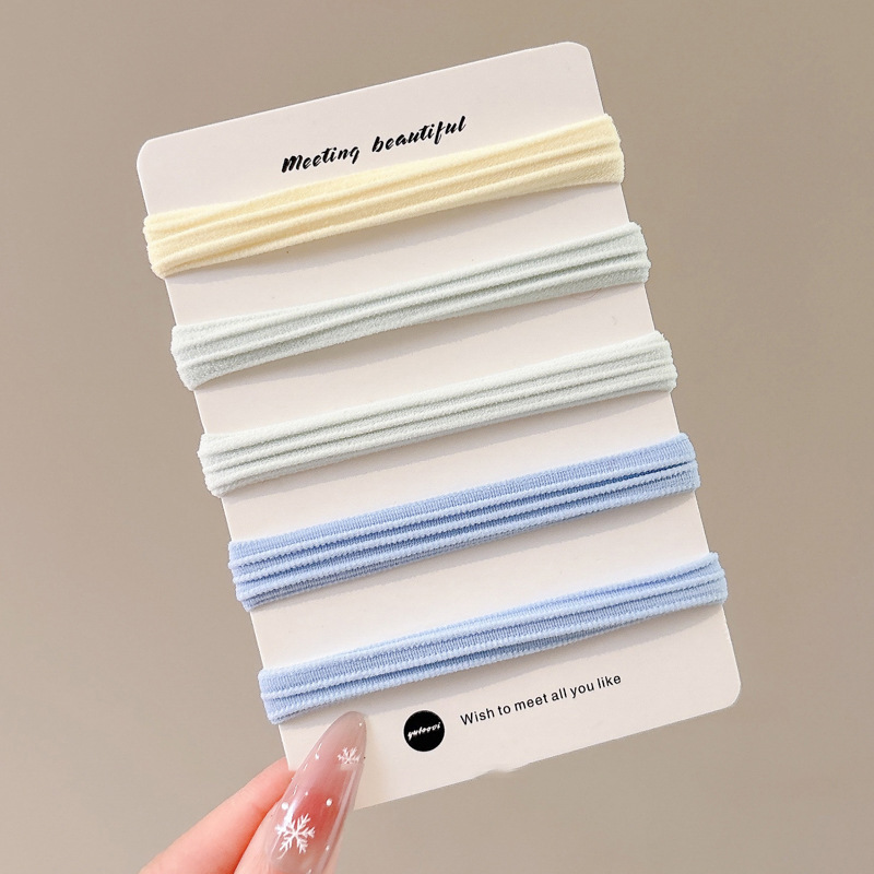 Cuerdas de cabello azul de sal de mar mujeres sin costuras, cuerdas de cabeza de alta elasticidad, anillo de cabello de correa simple y duradero, tocado de niña encantador