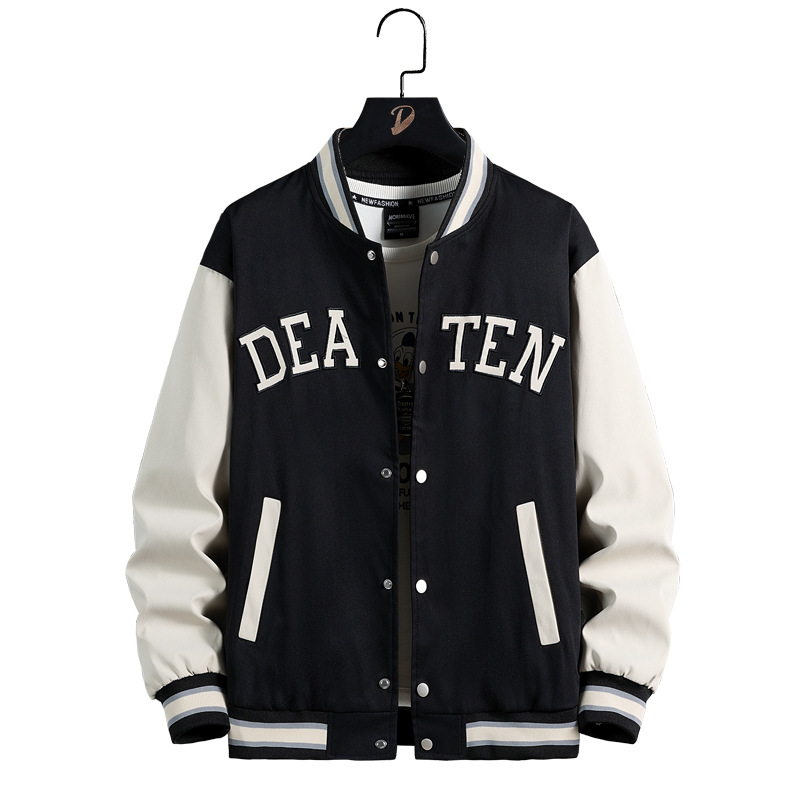 Jachetă bomber subțire pentru bărbați, jachetă de primăvară și toamnă, broderie, la modă, haină pentru bărbați grași_voghion.com