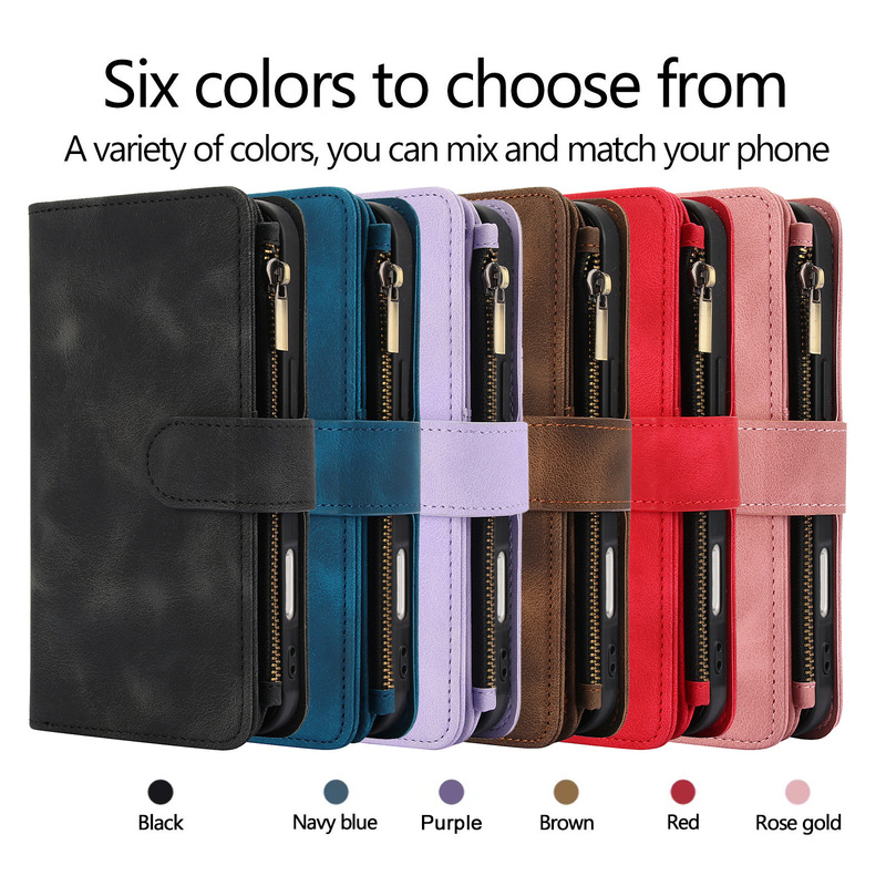 Suitable for Iphone17Promax Dream Nine-Card Wallet Mobile Phone Case Cross-Body Portable Card Leather Case Apple