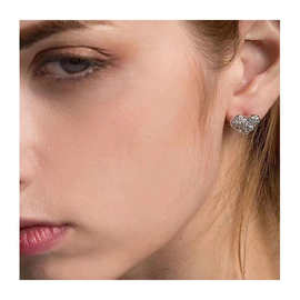 ins 西太后同款耳饰 时尚百搭满钻爱心土星耳针简约高级感耳饰