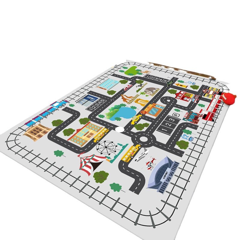 Jogos infantiles estacionamiento alfombra puzzle alfombra sala de estar dibujos animados hogar dormitorio alfombra de rastreo a prueba de ruido anti-caída antideslizante