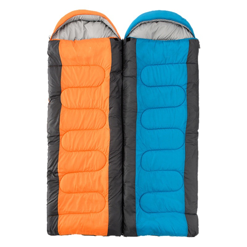 Hooded sleeping bag can be combined with each other with hooded adult outdoor camping polyester sleeping bag camping office lunch break camping hiking